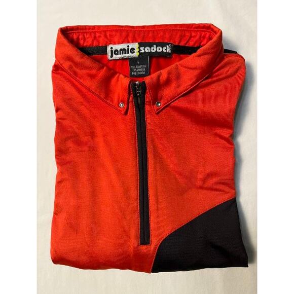 Jamie Sadock Performance Golf Polo Womens Large Quarter Zip Orange Black 92499 - Picture 8 of 8